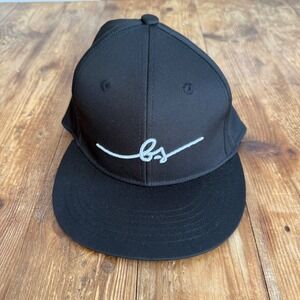 Boston Scott Golf Sporty Black White Script Logo Snapback Adjustable Hat Cap NWT